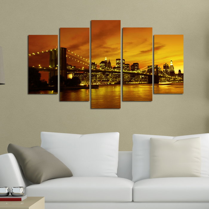 Wallity Pintura Decorativa de MDF 5 Piezas Multicolor Wallity Pintura Decorativa de MDF 5 Piezas Multicolor